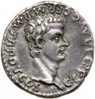 Gaius Caligula, with Divus Augustus. Silver Denarius (3.7 g), AD 37-41.. AEF