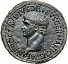 Nero Claudius Drusus. Æ Sestertius (29.0 g), died 9 BC.. EF