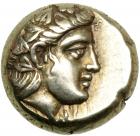 Lesbos, Mytilene. Electrum Hekte (2.55 g), ca. 377-326 BC.. VF