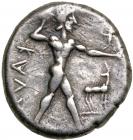 Bruttium, Kaulonia. Silver Nomos (8.0 g), ca. 475-425 BC.. VF