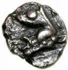 Macedon, Mende. Silver Tritartemorion (0.34 g), ca. 510-480 BC.. EF