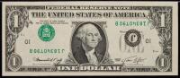 $1 1974 with green serial & s/n's Inverted