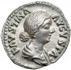 Faustina II. Silver Denarius (3.6 g), Augusta, AD 147-175.. EF