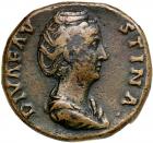 Diva Faustina I. &AElig; Sestertius (25.48 g), died AD 140/1.