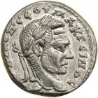 Macrinus, AD 217-218. Billon Tetradrachm (13.9g). Issued at Seleucia Pieria, AD 217-218. EF