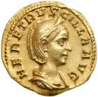 WITHDRAWN - Herennia Etruscilla, wife of Trajan Decius. Gold Aureus (3.6g). Rome, AD 250. EF