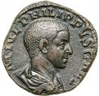 Philip II. &AElig; Sestertius (18.52 g), as Caesar, AD 244-247.. VF