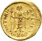 Phocas. Gold Solidus (4.4 g), 602-610.. VF - 2