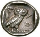 Attica, Athens. Silver Drachm (4.2 g), ca. 460-404 BC.. EF - 2