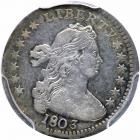 1803 Draped Bust Half Dime. Large 8. PCGS EF40