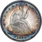 1866 Liberty Seated Half Dollar. With motto. NGC PF66