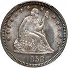 1858 Liberty Seated Quarter Dollar. PCGS MS65