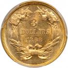 1868 $3 Gold. PCGS MS63 - 2