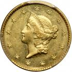 1849-C $1 Gold Liberty. Closed wreath. PCGS MS60