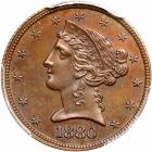 1880 Pattern Half Eagle. Copper, reeded edge. PCGS PF65