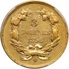 1856-S $3 Gold. PCGS AU53 - 2