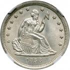 1838 Liberty Seated Quarter Dollar. NGC MS65