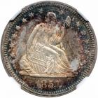 1857 Liberty Seated Quarter Dollar. NGC MS67