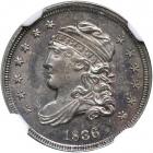 1836 Capped Bust Half Dime. 3 over inverted 3. NGC MS65
