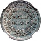 1837 Liberty Seated Half Dime. No stars, large date. NGC MS65 - 2