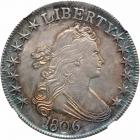 1806 Draped Bust Half Dollar. Pointed 6, stem through claw. NGC MS64