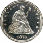 1876 Liberty Seated Quarter Dollar. NGC PF67