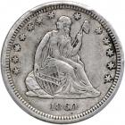 1860-S Liberty Seated Quarter Dollar. PCGS VF35