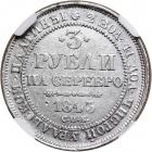 Russia. Platinum 3 Rubles, 1843-SPB. NGC VF - 2