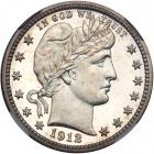 1912 Barber Quarter Dollar. NGC PF67