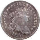 1797 Draped Bust Dollar. 9 stars left, 7 right, large letters