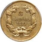 1855-S $3 Gold. PCGS AU55 - 2