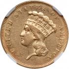 1857 $3 Gold. NGC AU50