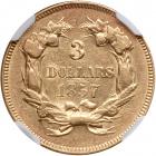 1857 $3 Gold. NGC AU50 - 2