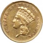 1857-S $3 Gold. PCGS AU50