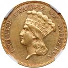 1867 $3 Gold. NGC AU58