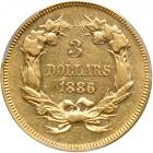 1886 $3 Gold. PCGS AU53 - 2