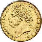 Great Britain. &frac12; Sovereign, 1821. VF