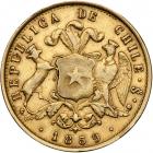 Chile. 10 Pesos, 1859. VF - 2