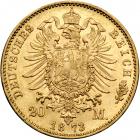 German States - Bavaria. 20 Marks, 1873-D. NGC MS63 - 2