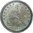 1891 Liberty Seated Quarter Dollar. PCGS PF65