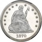 1870 Liberty Seated Quarter Dollar. PCGS PF65