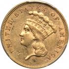 1859 $3 Gold. PCGS AU50