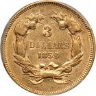 1859 $3 Gold. PCGS AU50 - 2