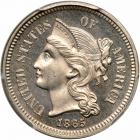 1865 Nickel Three Cents. PCGS PF65