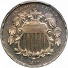 1867 Shield Nickel. Rays. PCGS PF65