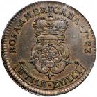 1723 Rosa Americana Twopence with Crowned Rose Breen-92. PCGS AU55 - 2