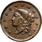 1837 N-5 R2 Plain Hair Cord with Small Letters Reverse. PCGS MS65