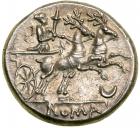 Anonymous. Silver Denarius (4.09 g), 143 BC. AU - 2