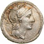 C. Claudius Pulcher. Silver Denarius (3.94 g), 110-109 BC. AU