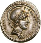P. Fonteius P. f. Capito. Silver Denarius (3.96 g), 55 BC. EF